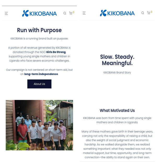 Kikobana Website Homepage